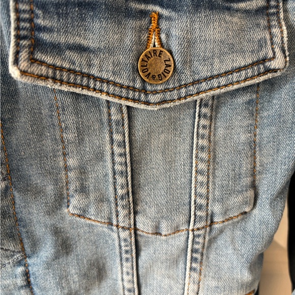 NWT Zadig & Voltaire Blue Jean Jacket with Gold 'Rock' Design - S - Picture 8 of 14